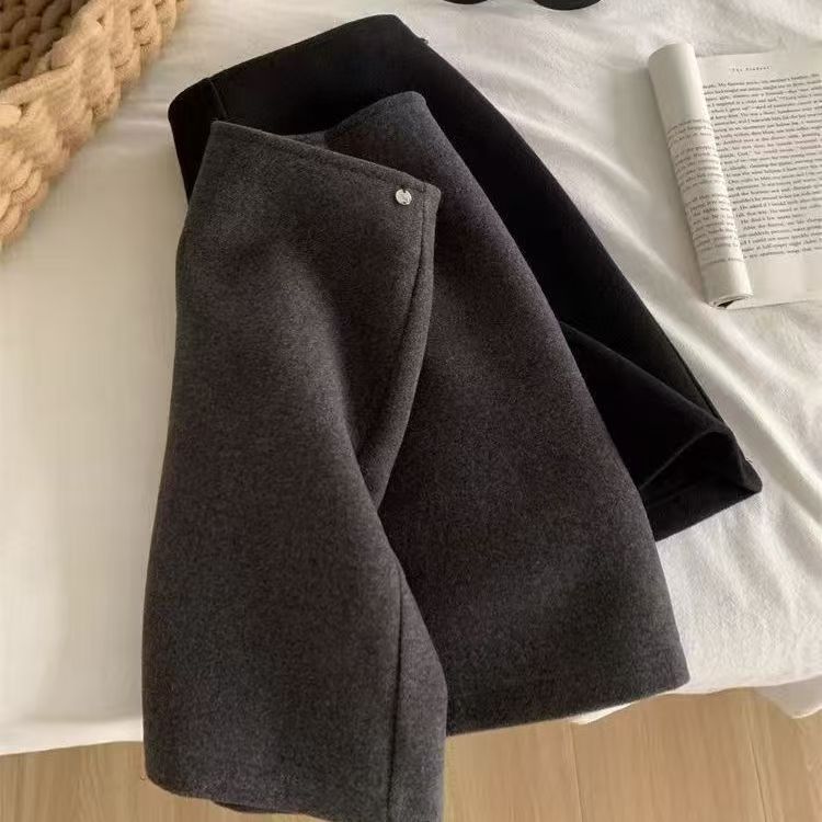 Marnie | Womens High Waisted Wool A Line Mini Skirt - 4