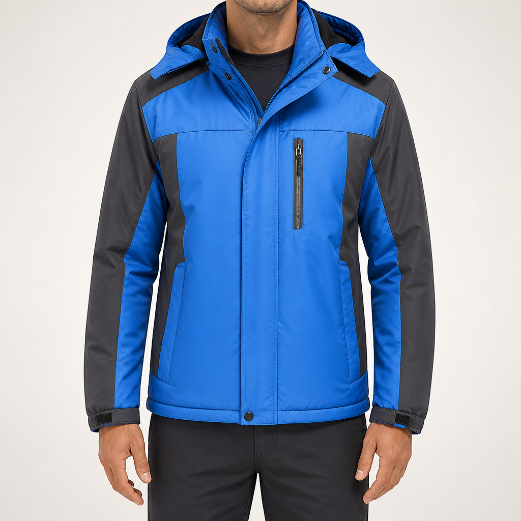 Maud | Mens Ski Jacket Fleece Lined Waterproof Windproof Snowboard Coat, Blue 2