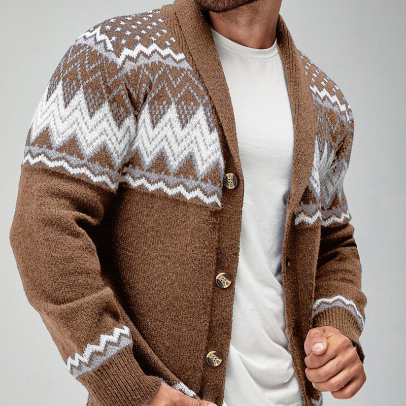 Merrick | Mens Solid Colour Knit Cardigan - 2