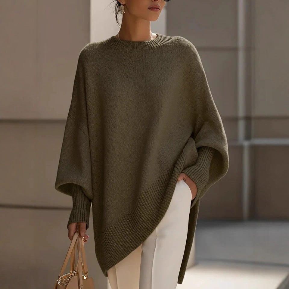 Millicent | Womens Wool Round Neck Pullover Knitted Jumper Loose Lazy - 2