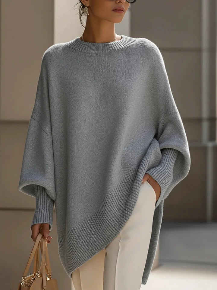Millicent | Womens Wool Round Neck Pullover Knitted Jumper Loose Lazy - 4