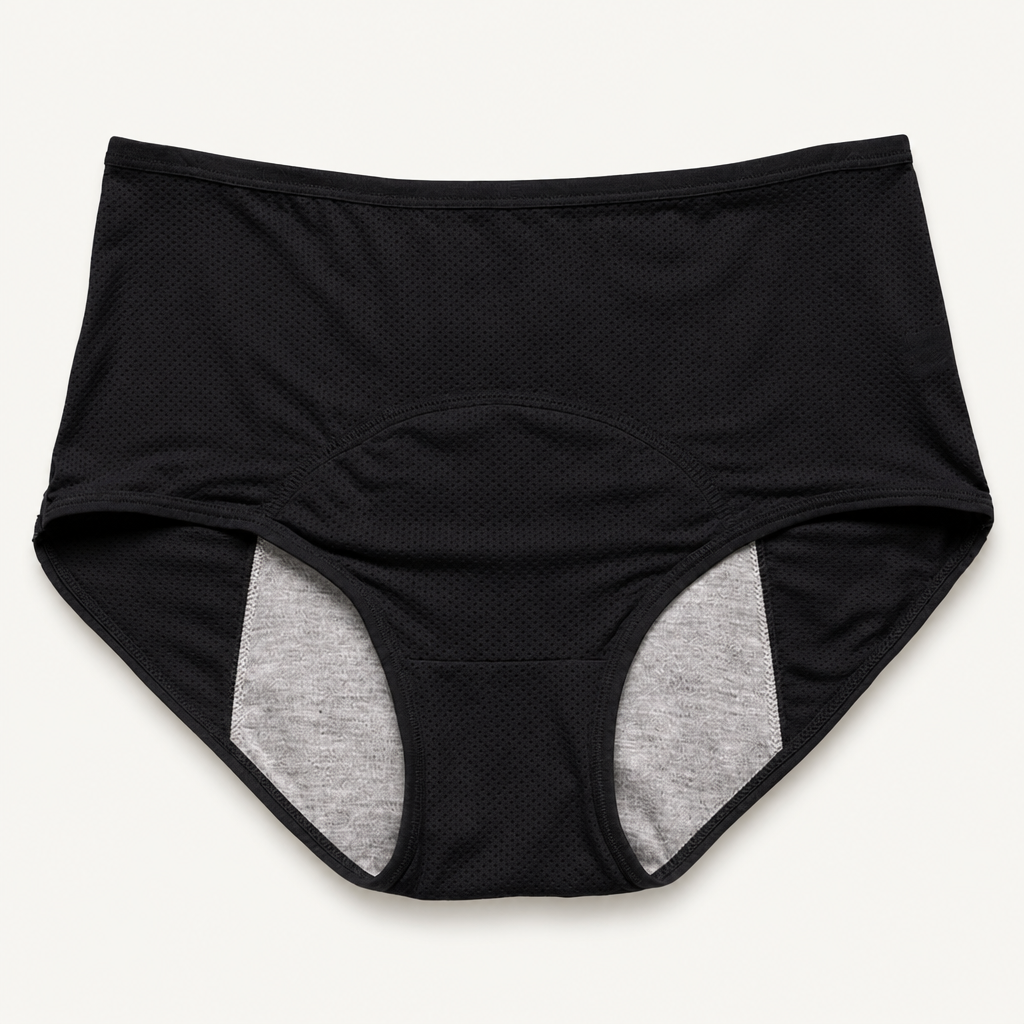 Mira | Womens Leak Proof High Waist Cotton Period Underwear, Black