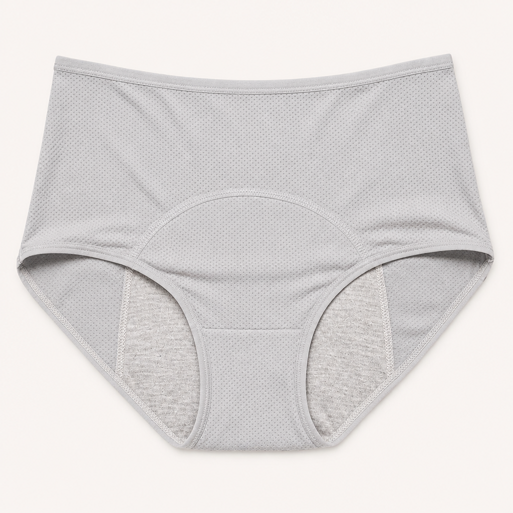 Mira | Womens Leak Proof High Waist Cotton Period Underwear, Grey