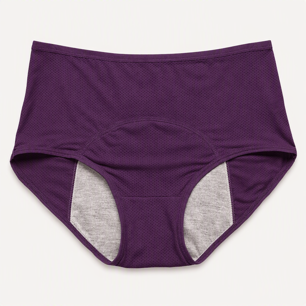 Mira | Womens Leak Proof High Waist Cotton Period Underwear, Purple