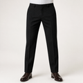 Nadia | Mens Slim Fit Tapered Business Formal Trousers, Black