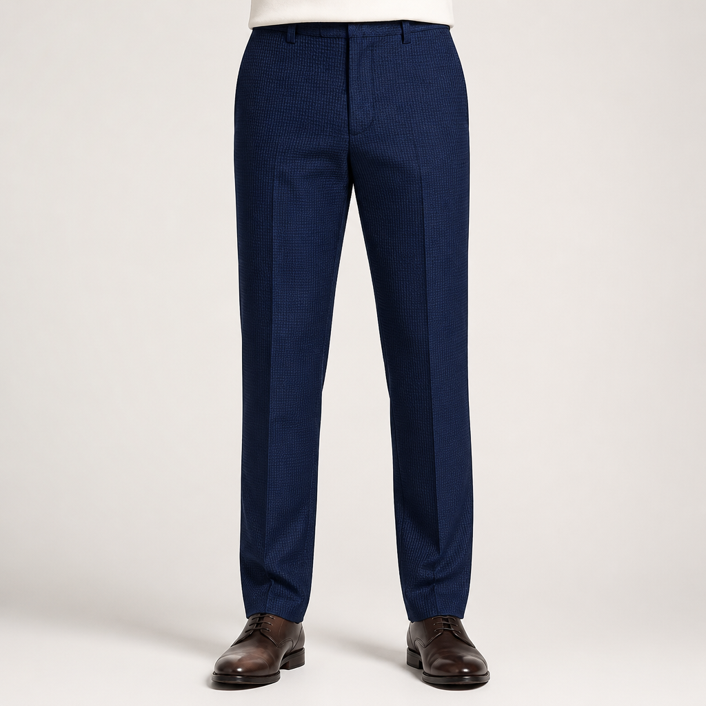 Nadia | Mens Slim Fit Tapered Business Formal Trousers, Royal Blue