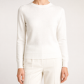 Nadia | Womens Round Neck Long Sleeve Knitted Jumper, White
