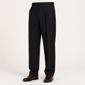 Nathaniel | Mens Wide Leg Straight Loose Casual Summer Trousers, Black