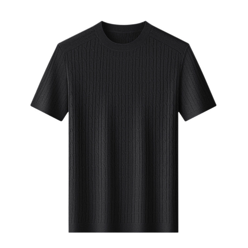 Nathaniel | Mens Tencel Linen Knitted Short Sleeve Polo Shirt - 5