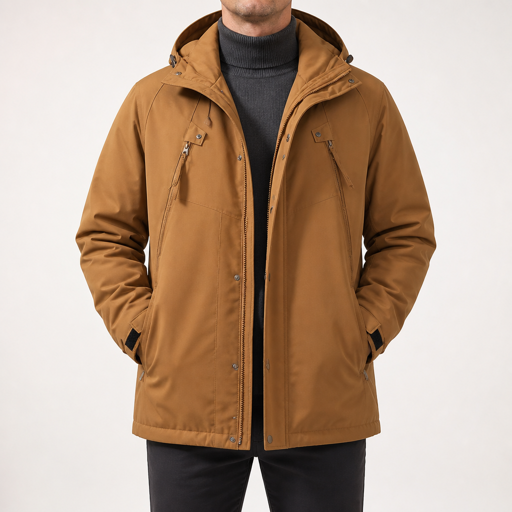 Nero | Mens Waterproof Winter Coat Padded Workwear Outdoor Coat, Design 1
