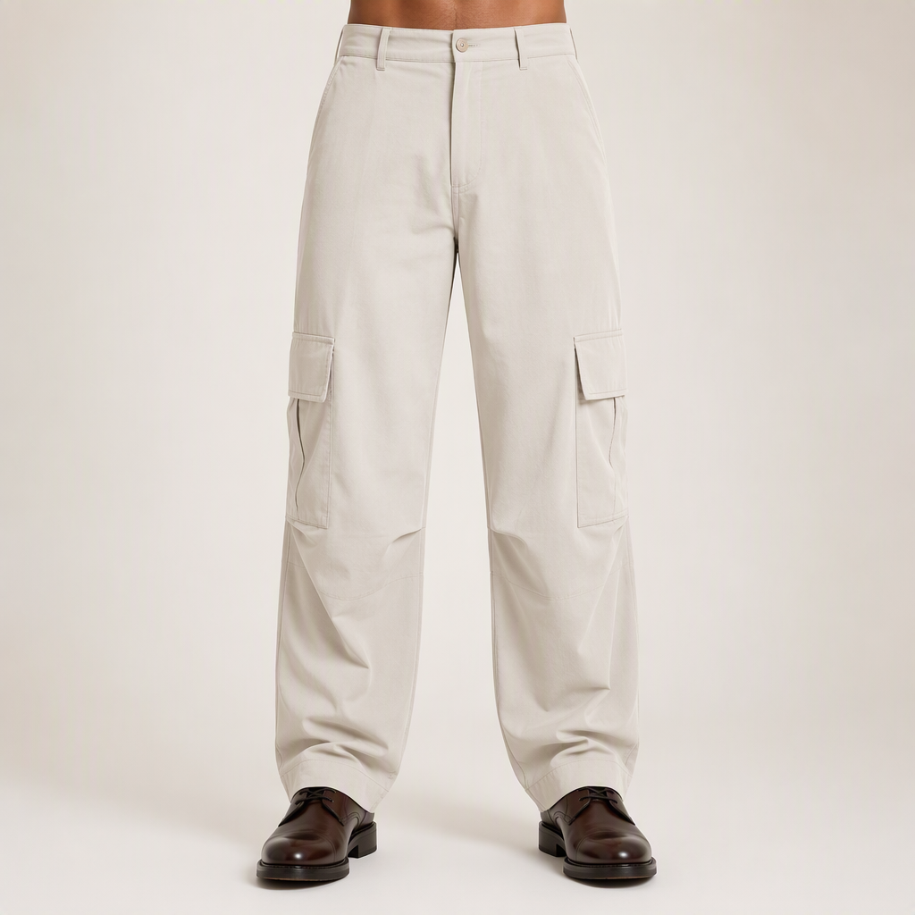 Nero | Mens Cargo Trousers Work Multi Pocket Straight Leg Trousers, Apricot