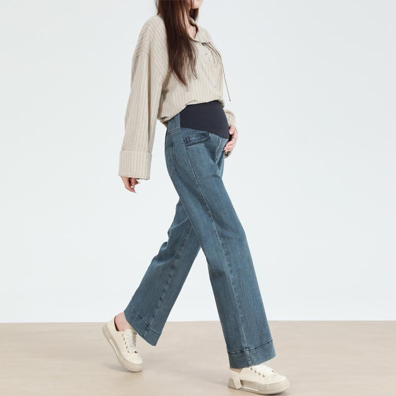 Noelle | Womens Maternity High Stretch Wide Leg Jeans - 1