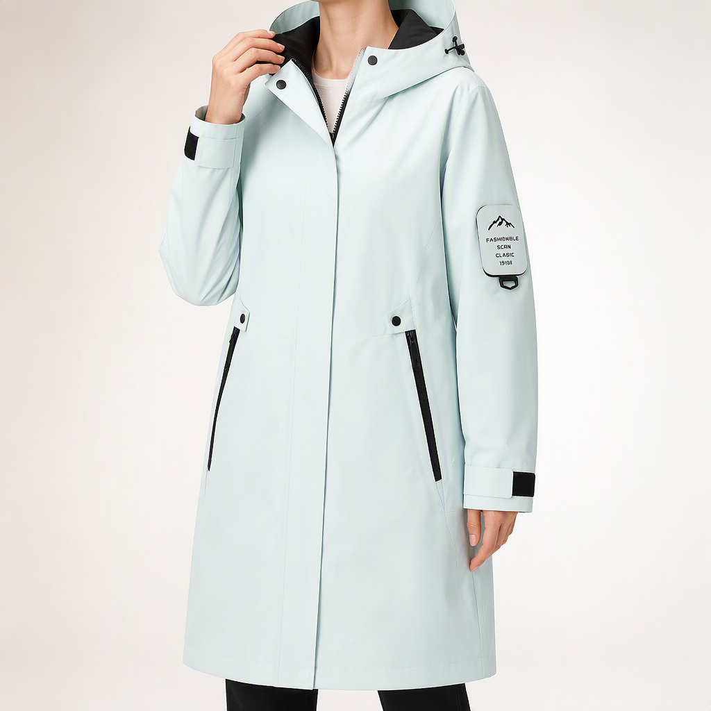 Odile | Womens Waterproof Jacket Hooded Windproof Outdoor Rain Coat, Design 3