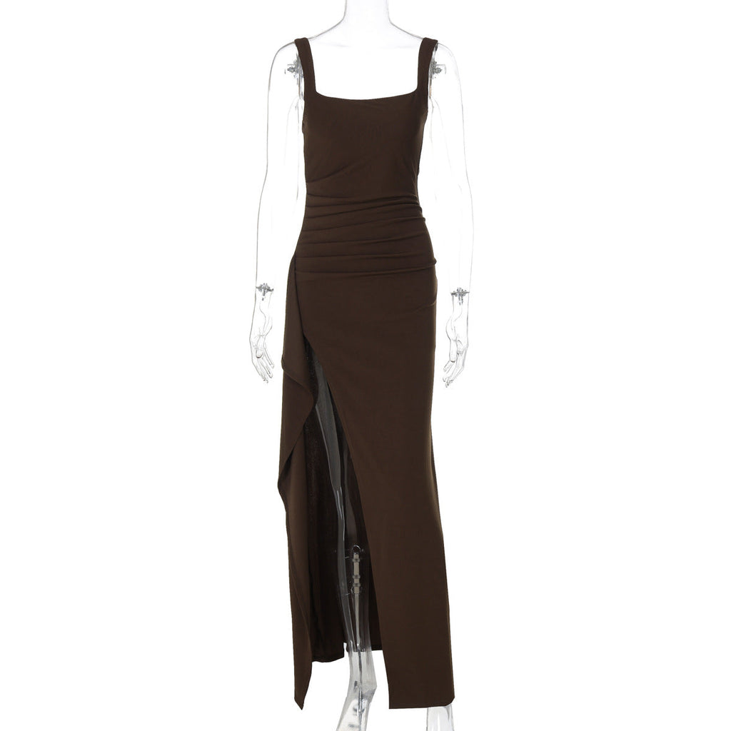 Ondine | Womens Strapless Backless High Slit Maxi Wedding Guest Dresses - 9