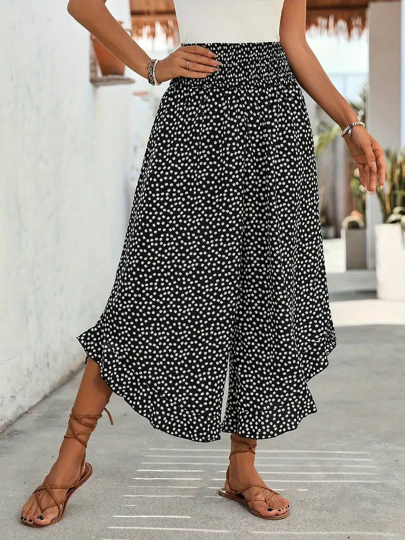 Orla | Womens High Waisted Wide Leg Straight Trousers Pants - 2
