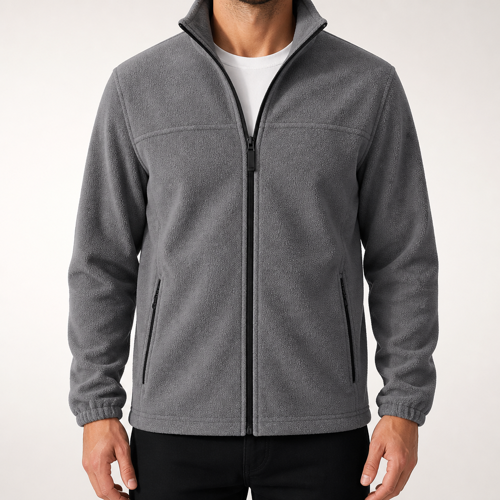 Ottoline | Mens Fleece Lined Winter Warm Stand Collar Jacket, Dark Grey