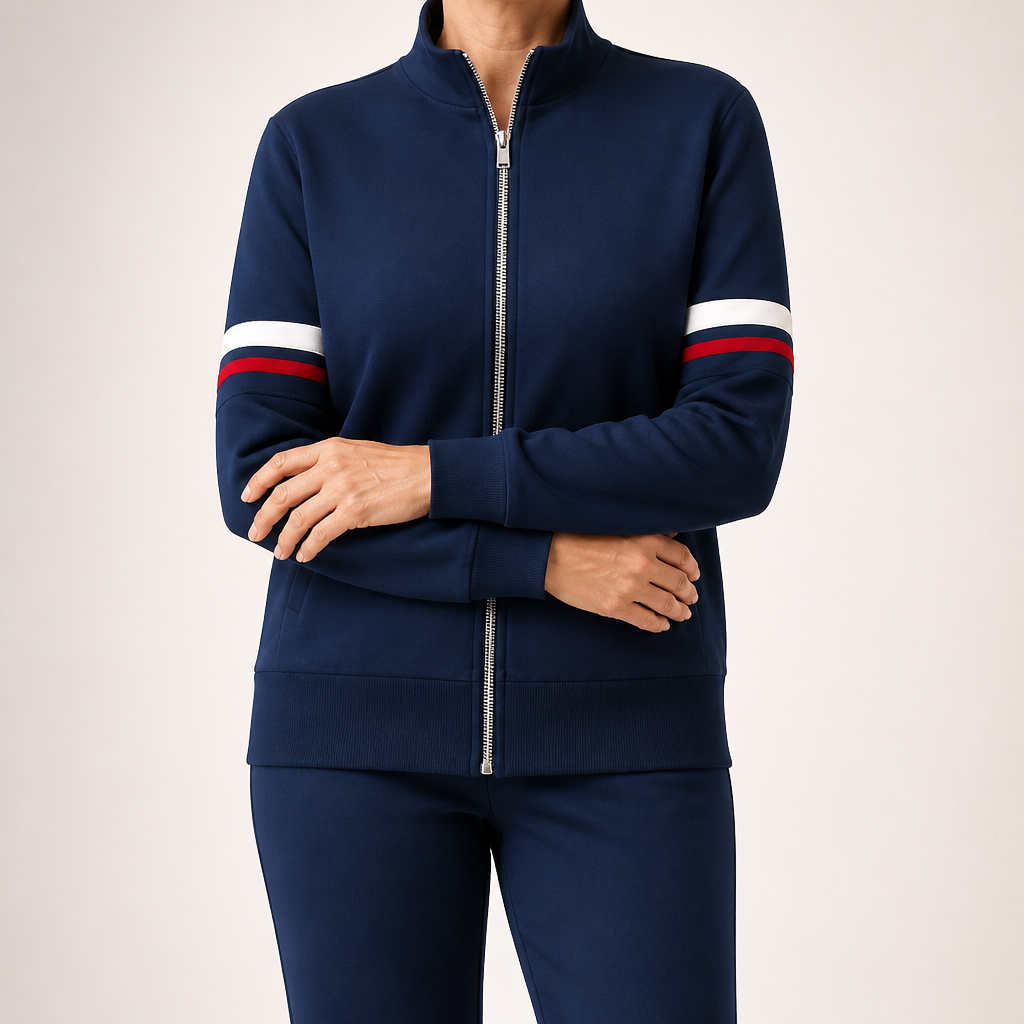 Percival | Womens Tracksuit Fleece Lined Cardigan Sports Two Piece Set Loungewear, Deep Blue