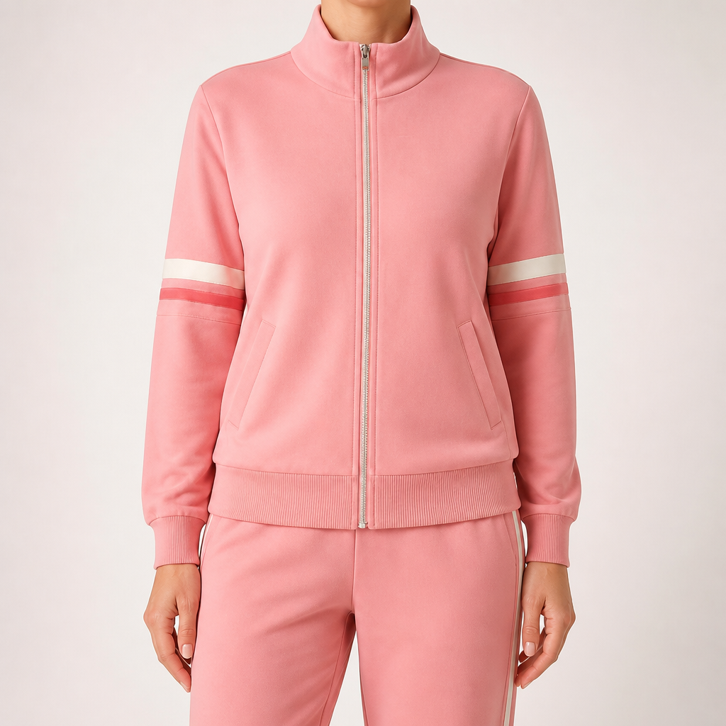 Percival | Womens Tracksuit Fleece Lined Cardigan Sports Two Piece Set Loungewear, Pink