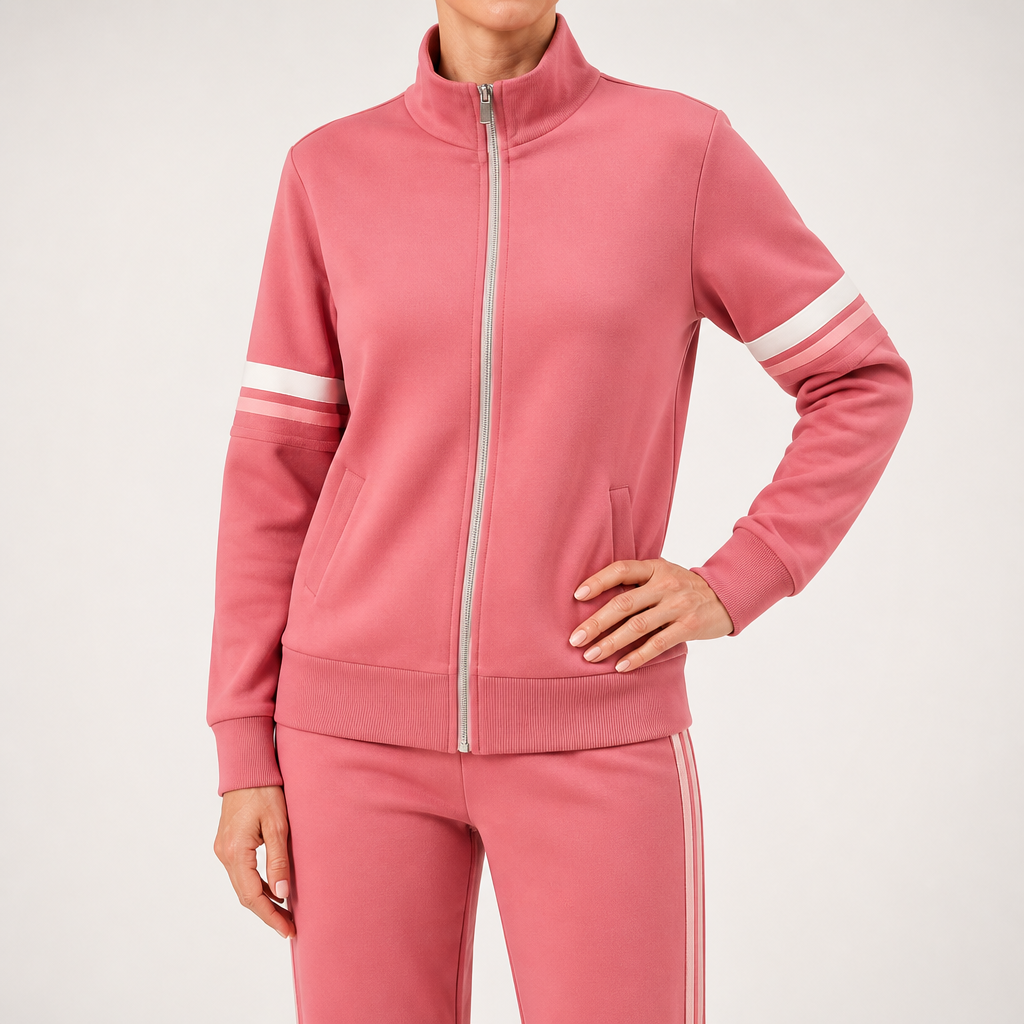 Percival | Womens Tracksuit Fleece Lined Cardigan Sports Two Piece Set Loungewear, Red