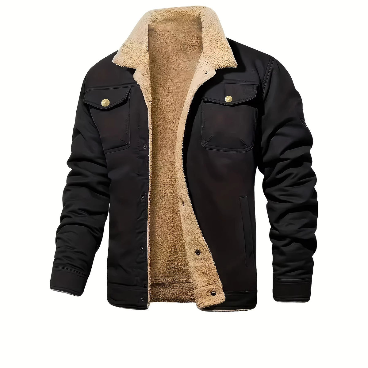 Percy | Mens Fleece Lined Winter Work Jacket, Black