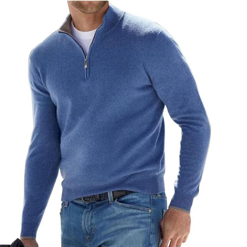 Peregrine | Mens Long Sleeve Zip Wool Casual Polo Shirt - 2