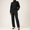 Pernille | Womens Turtleneck Knitted Jumper Roll Neck Pullover Sweater, Black