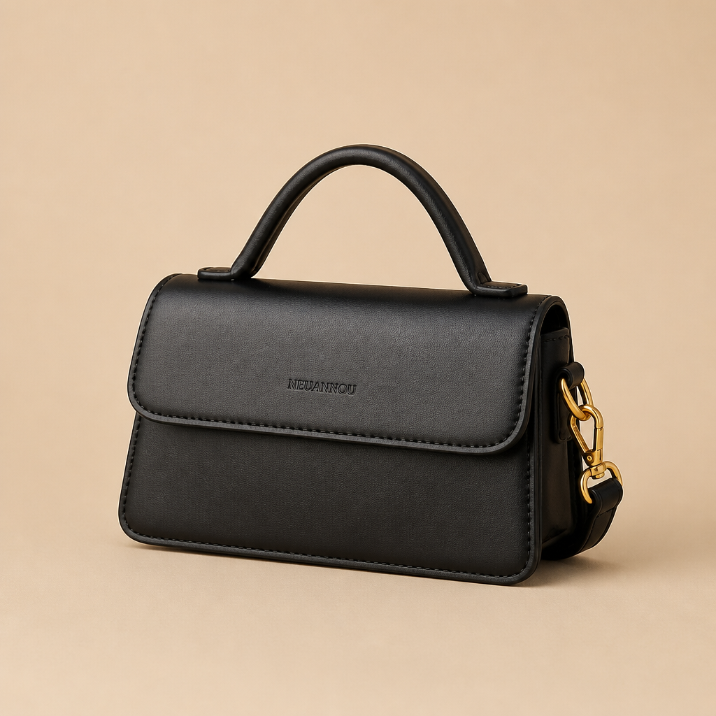 Piers | Womens Shoulder Bag Small Square Crossbody Handbag, Black