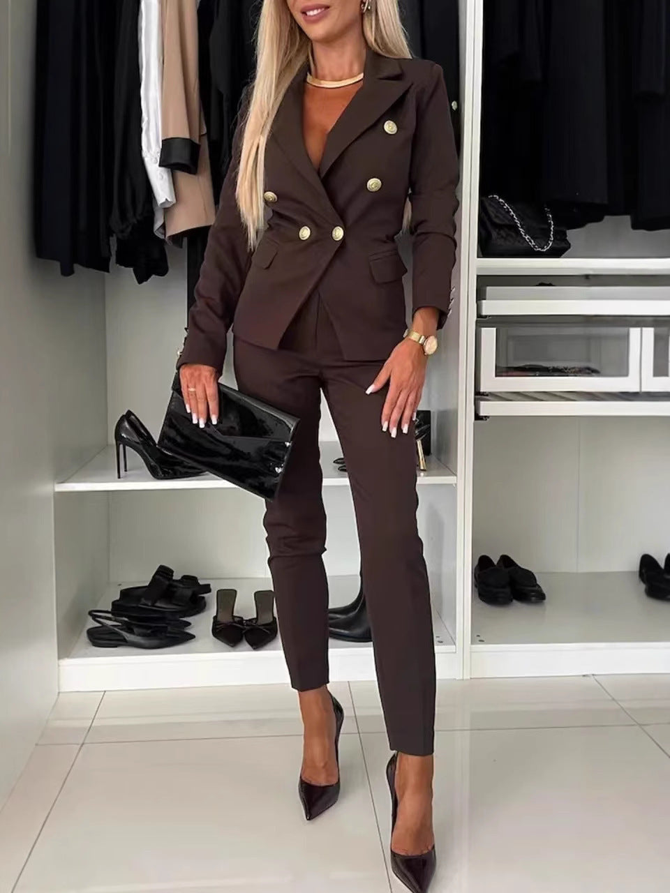 Priscilla | Womens Casual Slim Fit Blazer Down Jacket - 5