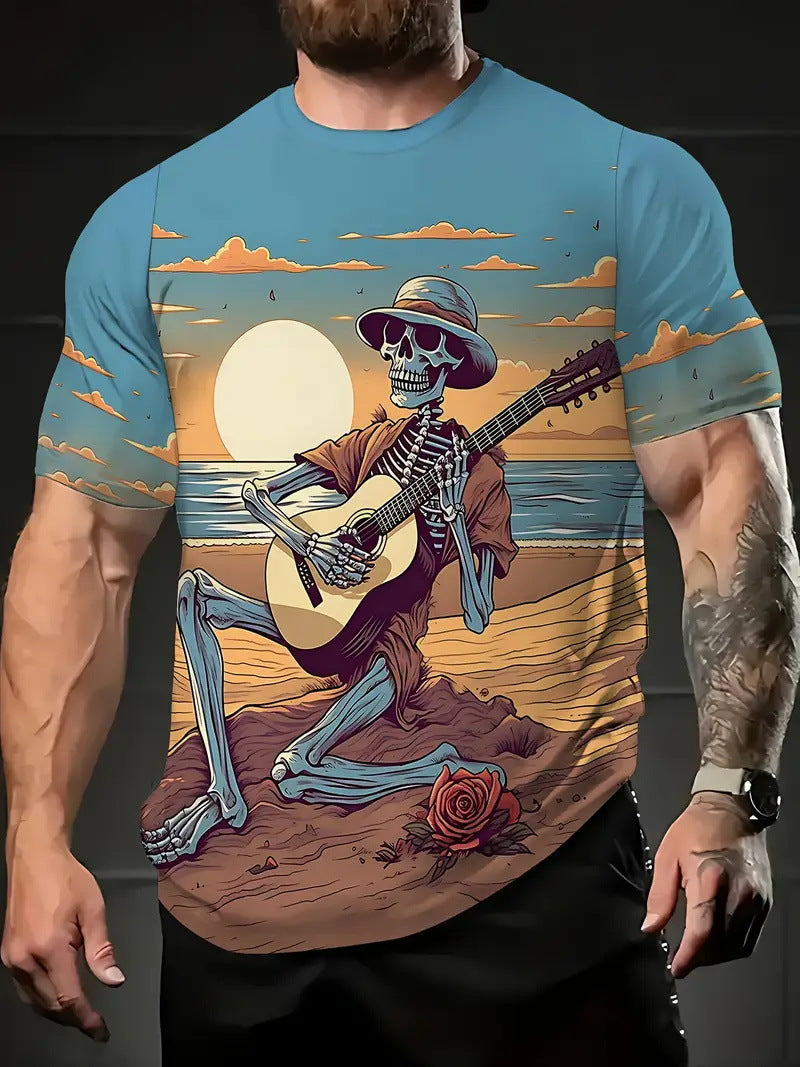 Quentin | Mens 3D Print Graphic Short Sleeve T Shirt - Design 7