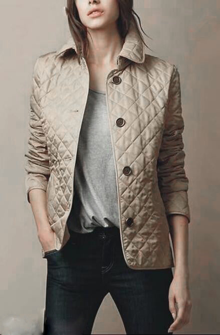 Ramsey | Mens Padded Warm Slim Fit Lapel Winter Jacket - Khaki