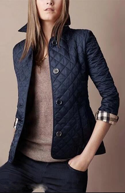 Ramsey | Mens Padded Warm Slim Fit Lapel Winter Jacket - Navy