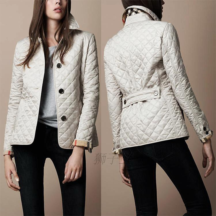 Ramsey | Mens Padded Warm Slim Fit Lapel Winter Jacket - Rice White