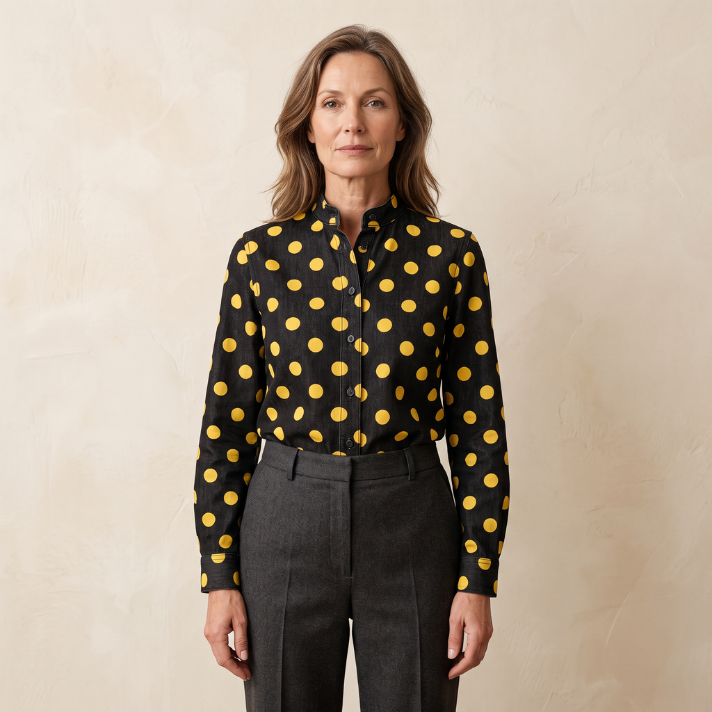 Miles | Blouse Shirt Denim Polka Dot
