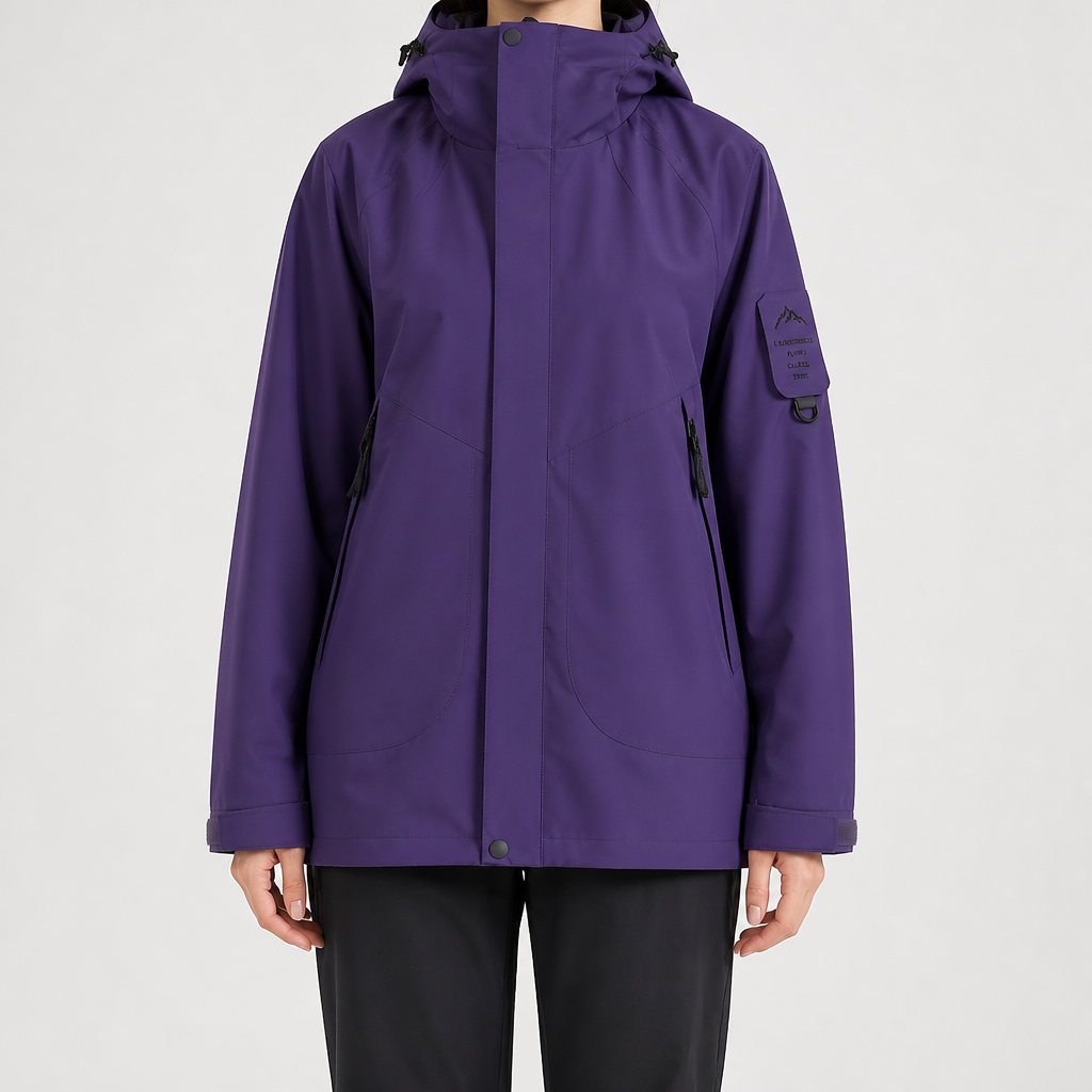 Rowan | Womens Waterproof 3 in 1 Hooded Jacket, Purple 2