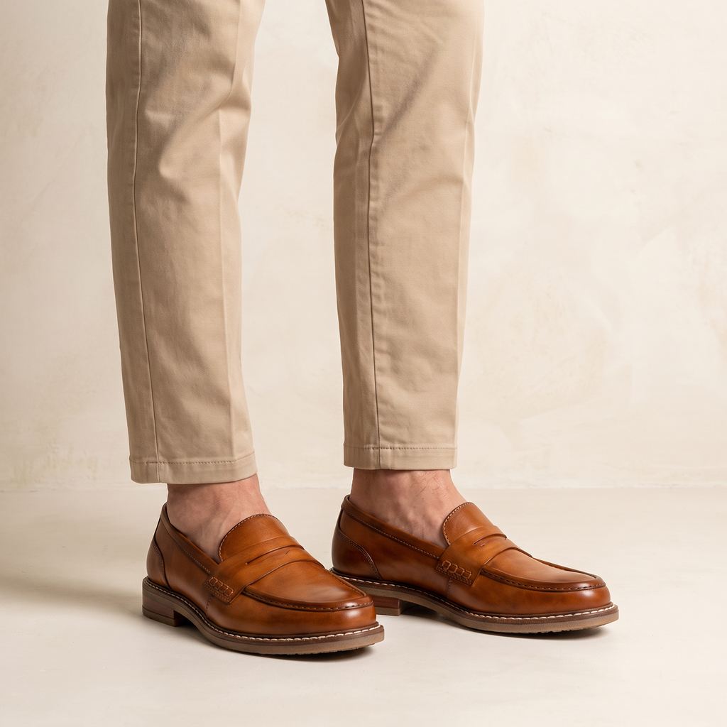 Felicity | Chunky Loafers Slip Leather Orthopedic