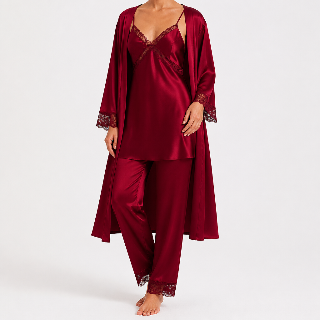 Sabine | Womens Silk Cami Slip Dress, Wine Red