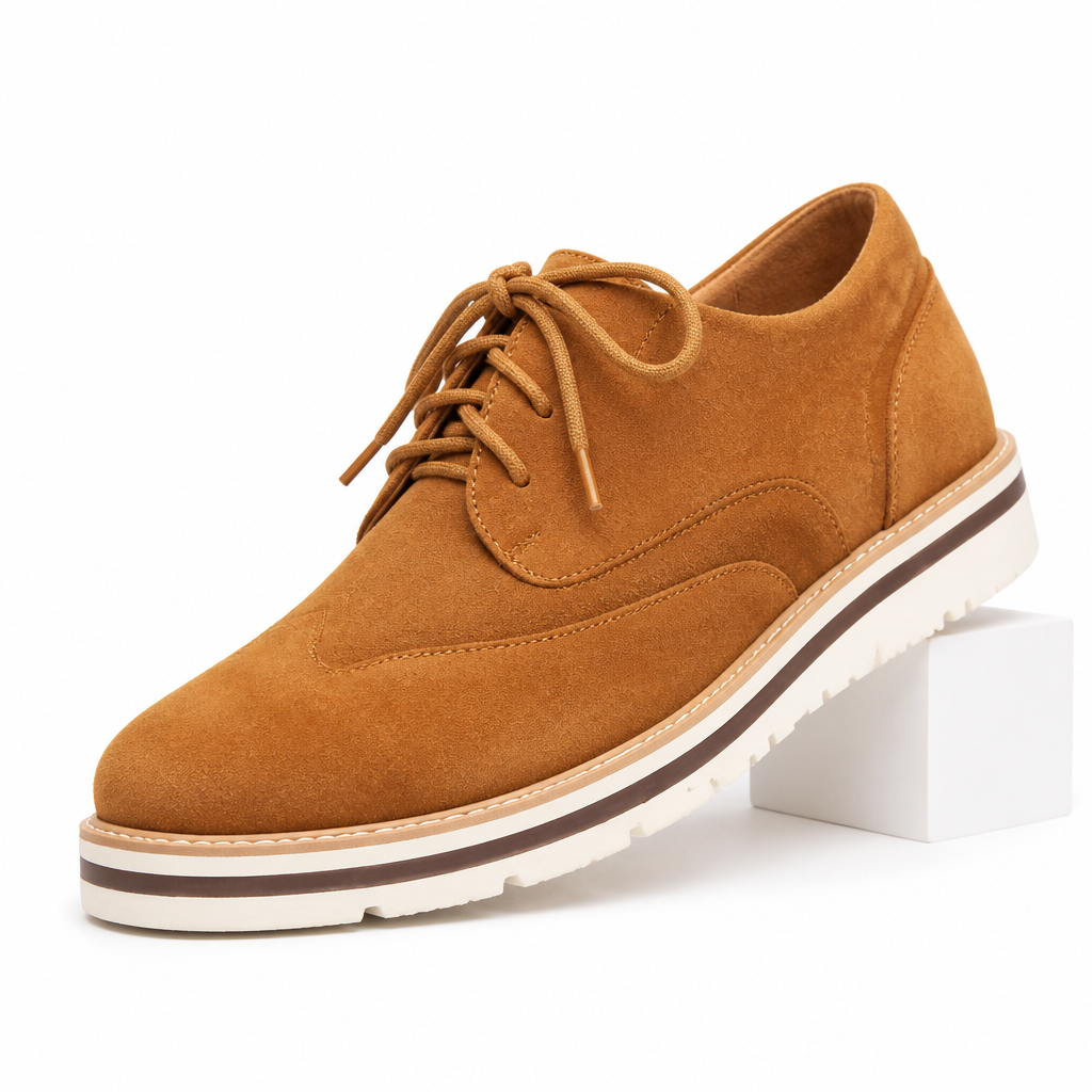 Noor | Womens Brogues Lace Up Flat Leather Shoes Loafers Oxford Camel packshot