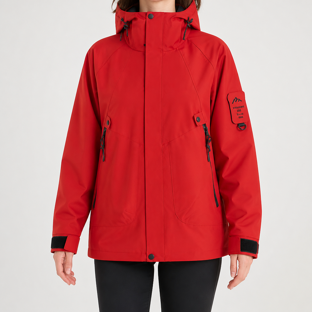 Rowan | Womens Waterproof 3 in 1 Hooded Jacket, Vermilion Red 3