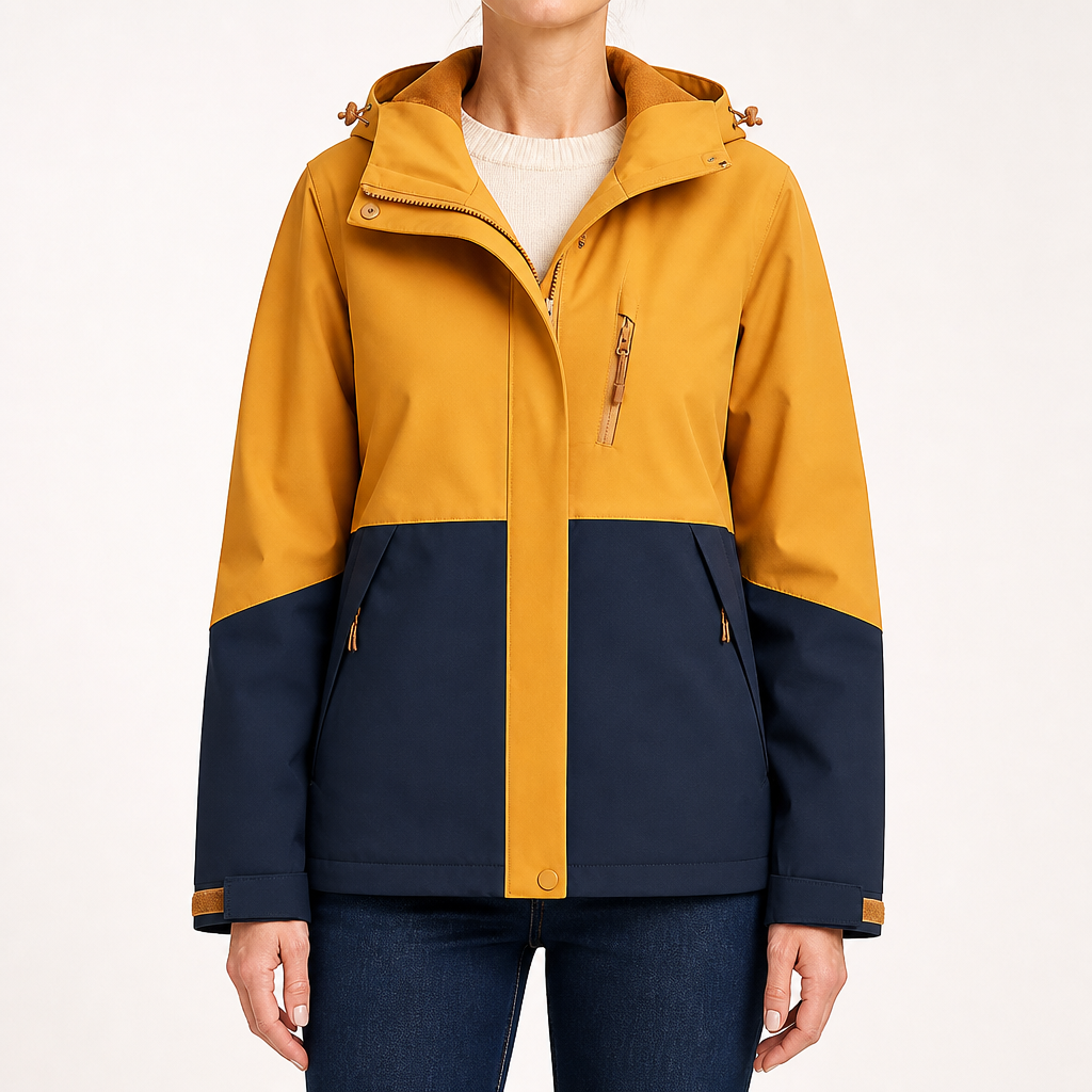 Imogen | Womens 3 In 1 Waterproof Hooded Softshell Jacket, Tan
