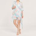 Odette | Womens Short Sleeve Satin Pyjama Set, Mint Green