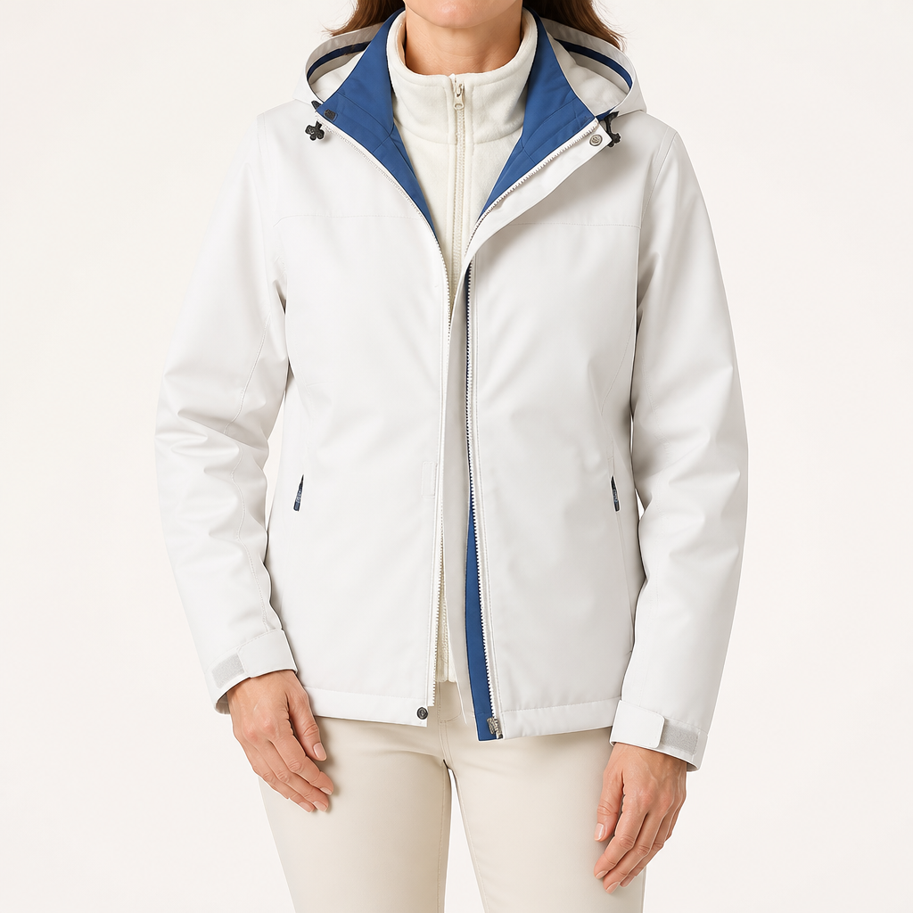 Imogen | Womens Waterproof Hooded 3-in-1 Jacket Fleece Lined, Warm White