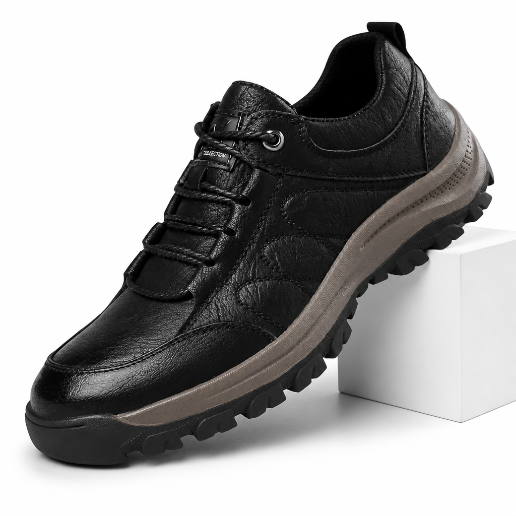 Franklin | Mens Leather Non Slip British Casual Smart Shoes Black packshot