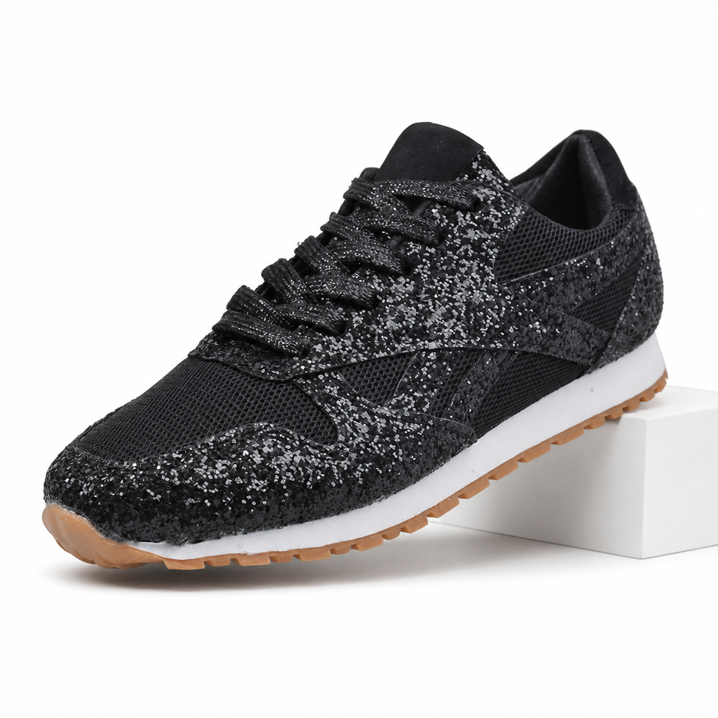 Hedda | Womens Trainers Casual Leather Lace Up Shoes Black packshot