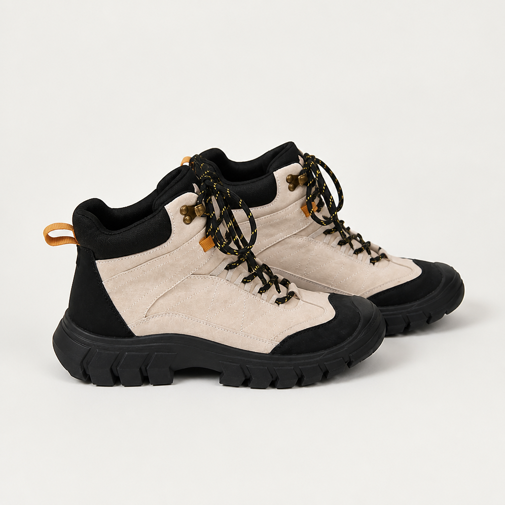 Sawyer | Womens Chunky Platform Lace Up Ankle Combat Boots, Black Grey 2