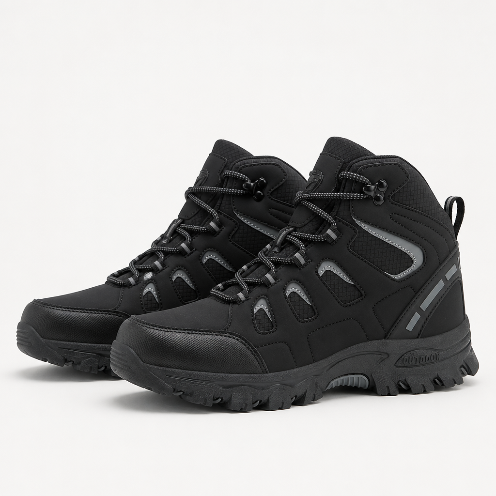 Rowan | Womens Water Resistant Breathable High Top Walking Hiking Boots, Black