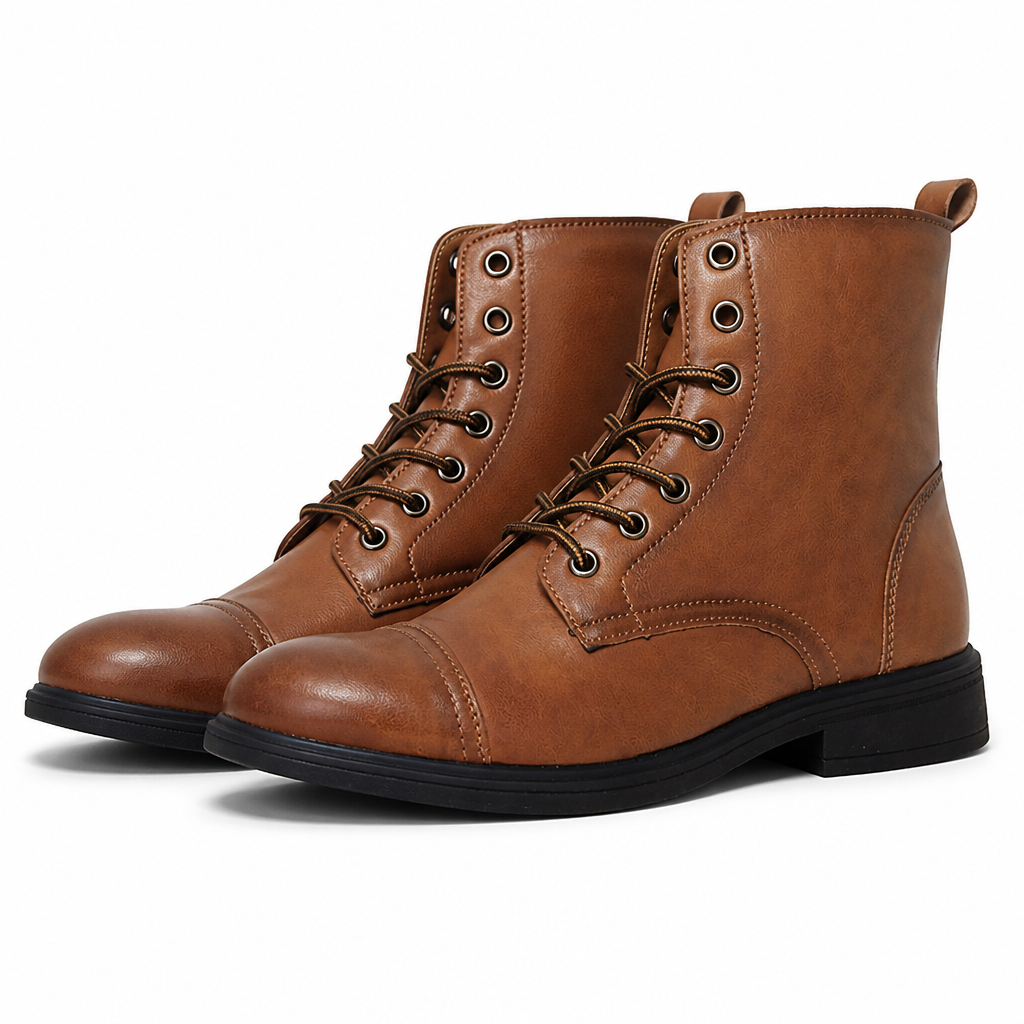 Merrick | Mens Leather Lace Up Autumn Winter Ankle Boots Light Brown packshot