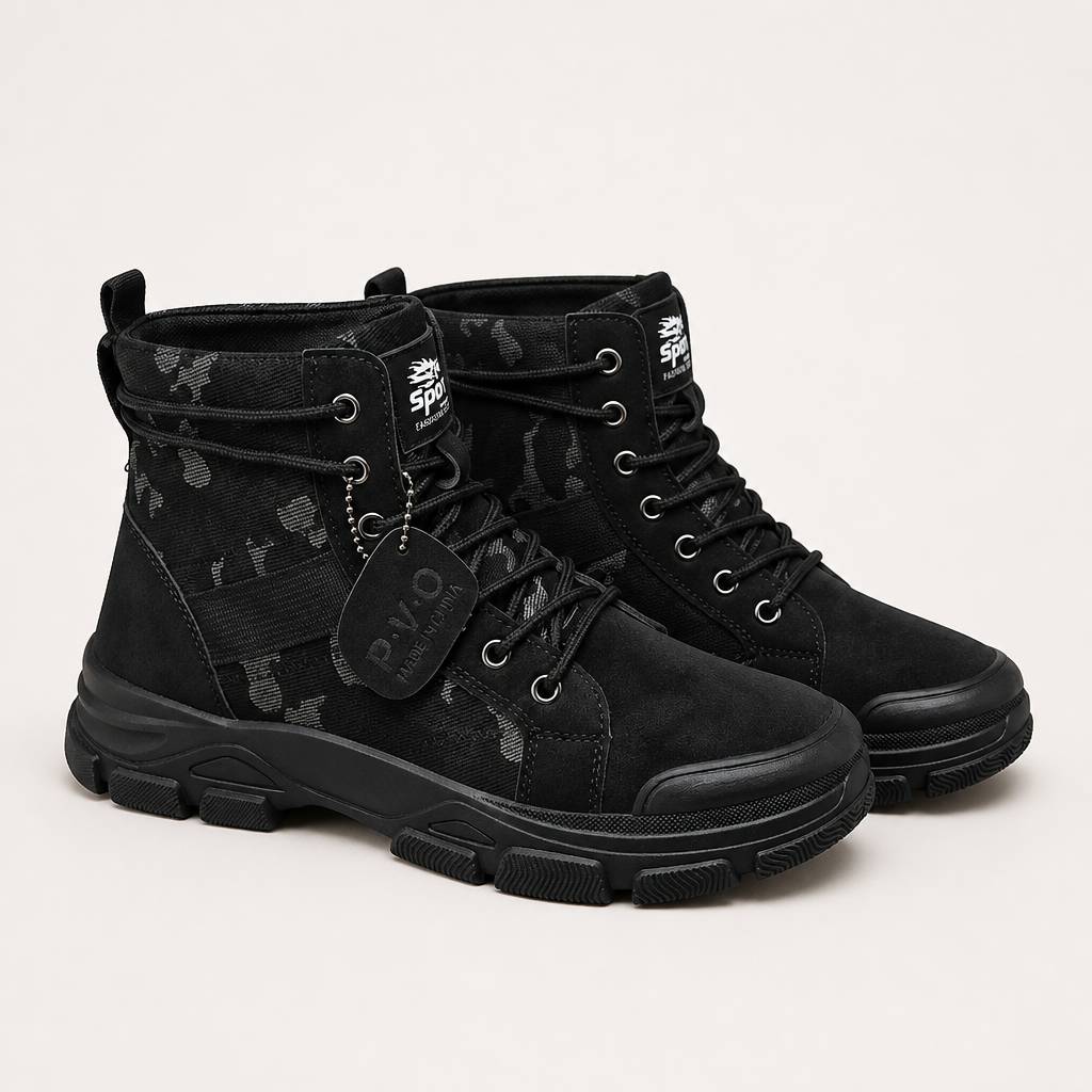 Bennett | Mens Lace Up Tactical Hiking Boots, Black 4