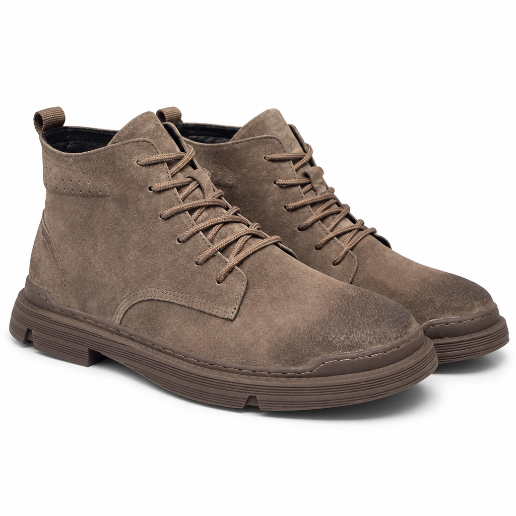 Cormac | Mens Leather Ankle Vintage Lace Up Casual Boots Brown packshot