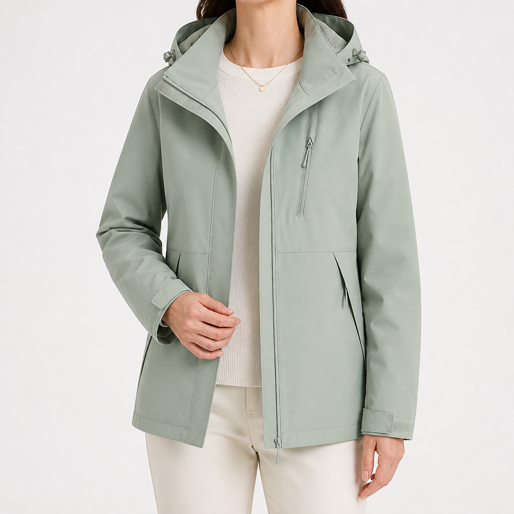 Imogen | Womens 3 In 1 Waterproof Hooded Softshell Jacket, Green