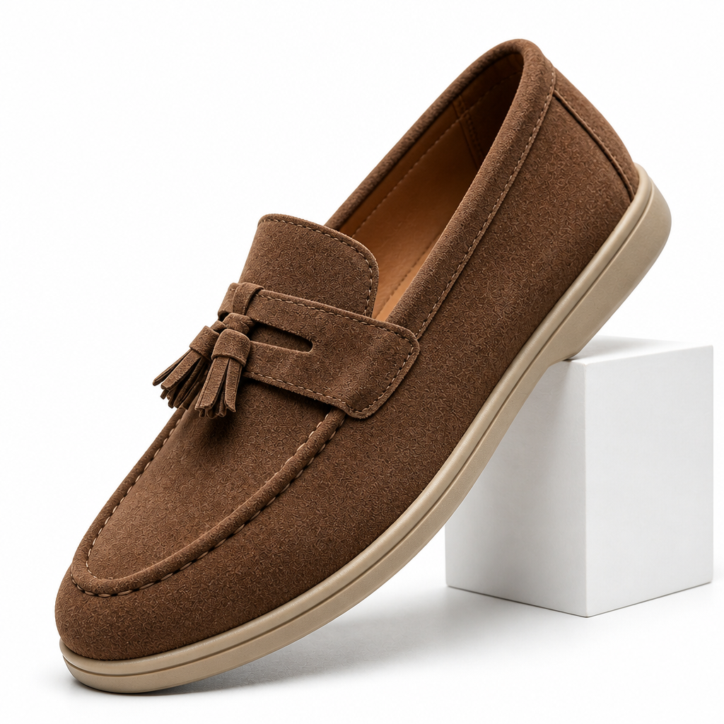 Fabian | Mens Leather Loafers Slip on Driving Casual Shoes Brown 3 packshot